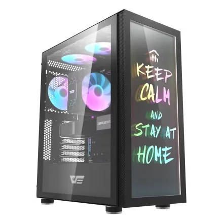 Gabinete Gamer Darkflash DK210 Graffiti ARGB Mid Tower - Preto