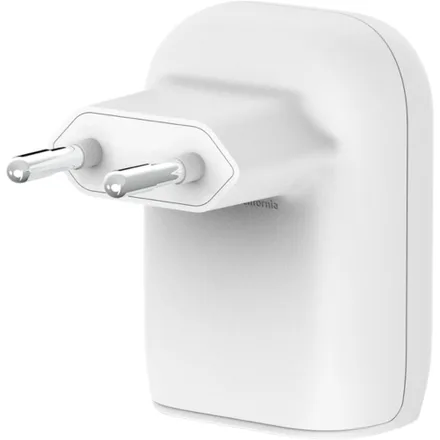 Carregador Duplo de Parede Belkin WCB007VFWH USB-C PD PPS USB-C 25W-USB A 12W – Branco