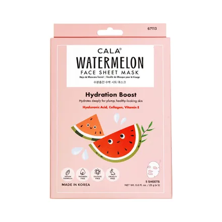 Mascarilla Facial Cala Watermelon Hydration Boost 5 Piezas