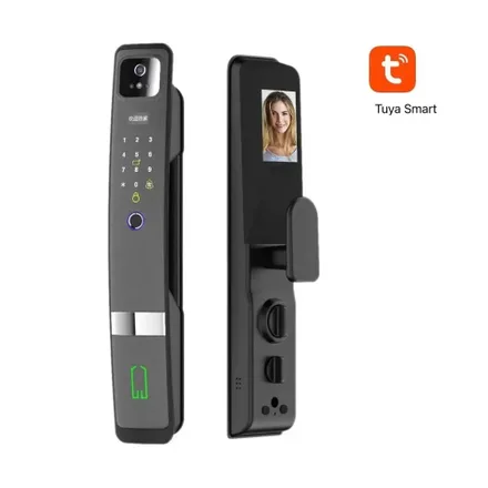 FECHADURA DIGITAL S924MAX WIFI TUYA/CARTÃO/CHAVE CINZA