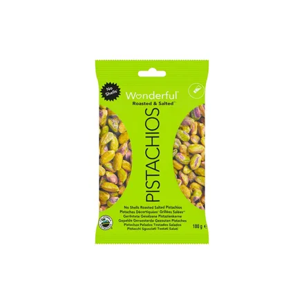 PISTACHIOS WONDERFULL LIGHTLY SALTED SIN CASCARA 170GR