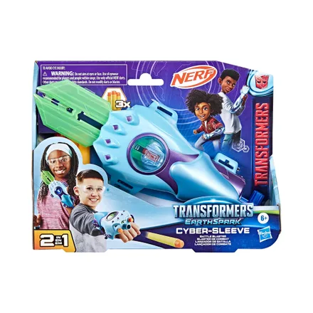 Lanzador Dardos Hasbro Nerf Transformers Earthspark Cyber Sleeve 2 En 1