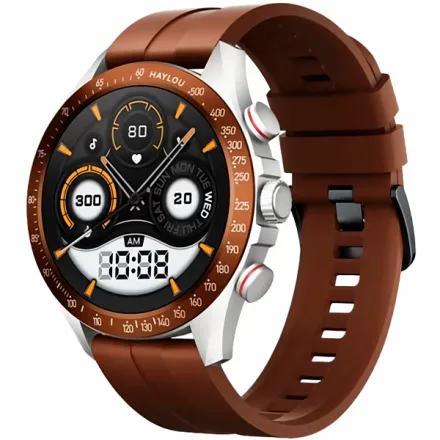 Relógio Haylou Solar Pro com Bluetooth - Prata Marrom