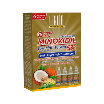 Tratamiento Capilar Lenier Crece Mas Minoxidil 5 4 Piezas
