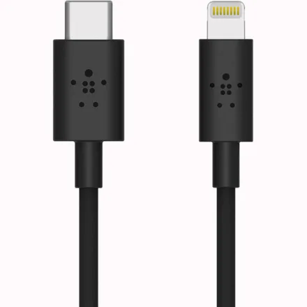 Cabo USB-C/Lightning Belkin F8J239BT04-BLK 1.2 metros – Preto