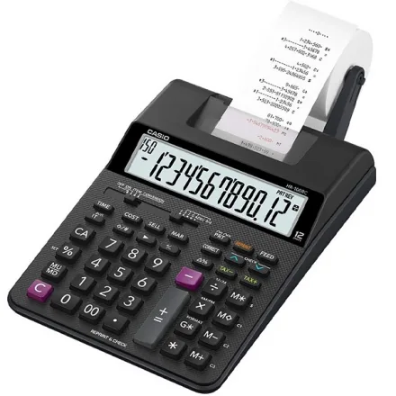 Calculadora com Impressora Casio HR-100RC com Suporte para Papel - Preta