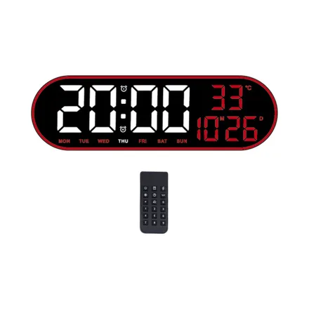 Reloj Digital De Pared Satellite Ac T7021 Led Rojo Blanco