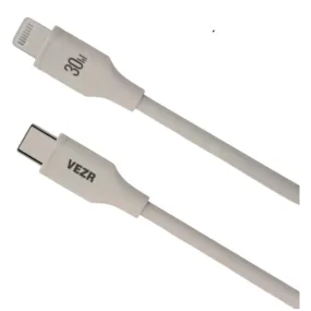 Cabo Vezr Type-C/Lightning 30W 1.2m Branco