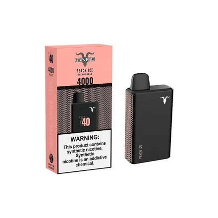 Vape Descartavel Ignite V40 4000 Puffs Peach 5 Nicotina Recarregavel
