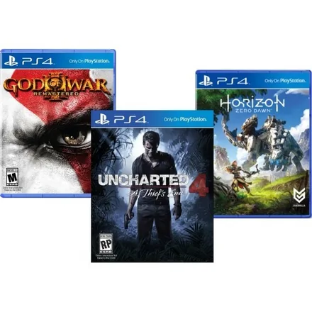 Jogos God Of War Uncharted 4 Horizon Zero Dawn PS4