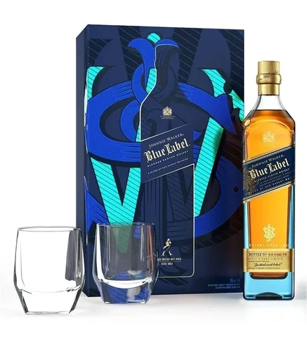 Whisky Johnnie Walker Blue Con 2 Vasos 750ml