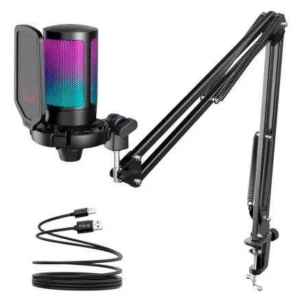 Microfone Gamer Fifine Ampligame A6T Rgb