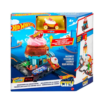 Pista Juego Mattel Hot Wheels City Downtown Swirl Htn 77