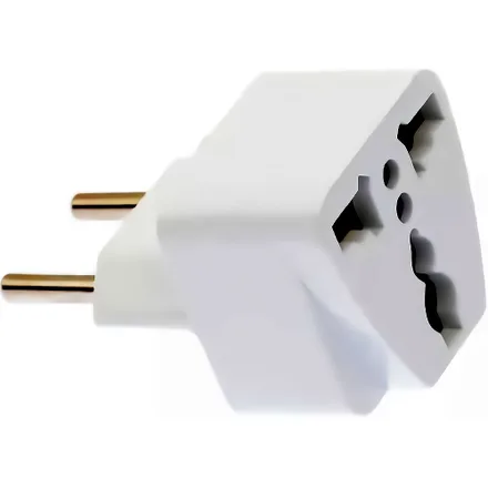 Adaptador de Enchufe Europeo P/Padron Brasil- Blanco