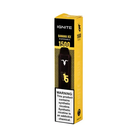 Vape Descartavel Ignite V15 1500 Puffs Banana 5 Nicotina