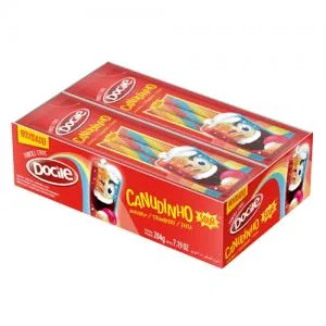 BALA DE GELATINA DOCILE CANUDINHO COLORIDO MORANGO CÍTRICO 12X17G