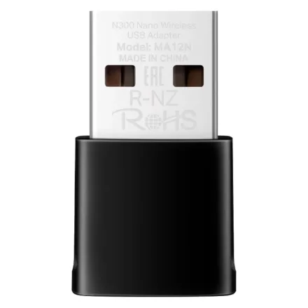 Adaptador USB Mercusys Nano MA12N 300Mbps Wireless - Negro