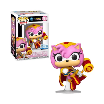 Muneco Funko Pop Heroes Sonic Hedgehog Amy Wonder Woman 595