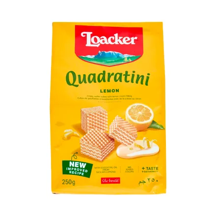 Galletita Wafer Loacker Quadratini Lemon 250 Gr