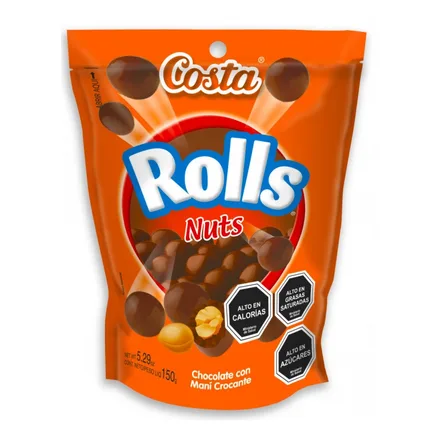 CHOCOLATE CROCANTE COSTA ROLLS NUTS 150GR