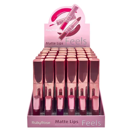 Batom Liquido Ruby Matte Duo Lips Feels Hb 8608 5 36