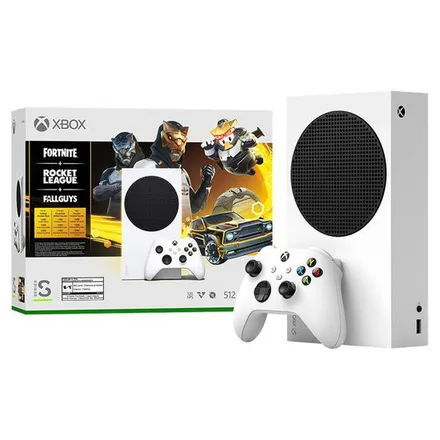 Xbox One Series S 3 Jogos Fortnite Rocket League Fallguys Bundle 512GB