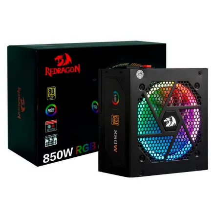 Fonte Redragon Rgps Gc 1 Atx 80 Plus Pfc Ativo Modular Bivolt Rgb