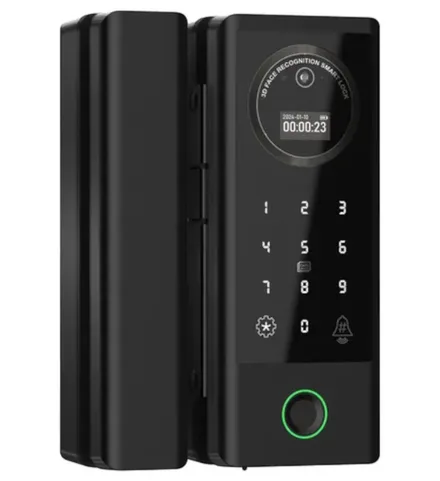 FECHADURA DIGITAL G10MAX WIFI TUYA/USB/CARTÃO P/VIDRO PRETO