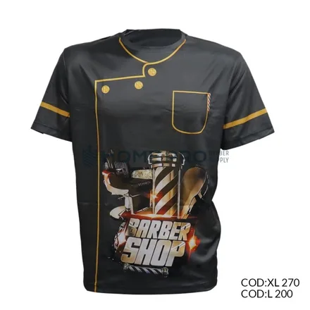 Camiseta de barbeiro tamanho l