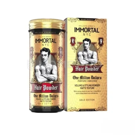 PÓ CAPILAR IMMORTAL NYC HAIR POWDER ONE MILLION DOLLARS VOLUME & STYLING POWDER MATTE TEXTURE GOLD EDITION