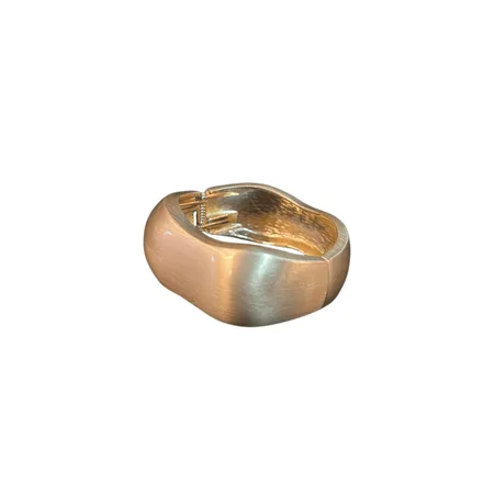 BRACELETE FOLHEADO OVAL FOSCO DOURADO