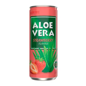 Suco Morango Aloe Vera Lotte Lata 240ml