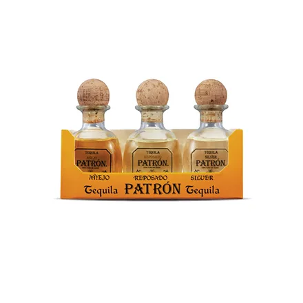 Tequila Patron 3 Pack Mini Anejo Reposado Silver 50ml