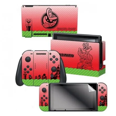Adesivo Nintendo Switch Super Mario Piranha Skin 3 Adesivos