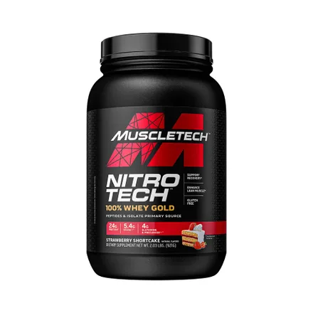 Nitro Tech Muscletech 100 Whey Strawberry Lb 999g