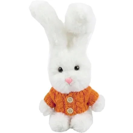 Peluche Conejo Mz 316 Con Sueter Naranja
