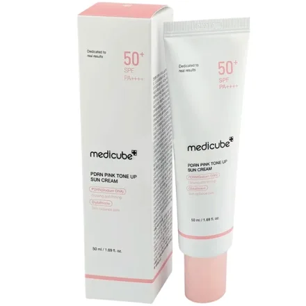 Protetor Solar Facial Medicube Pdrn Pink Tone Up Sun Cream Spf 50 Plus Cx Feia 50ml