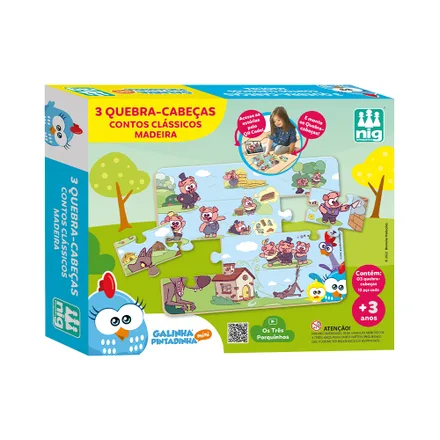 Rompecabezas Nig Brinquedos 0734 Cuentos Clasicos Mini Galinha Pintadinha 3