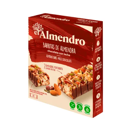 Barras El Almendro Almendras Chocolate Con Leche 140 Gr