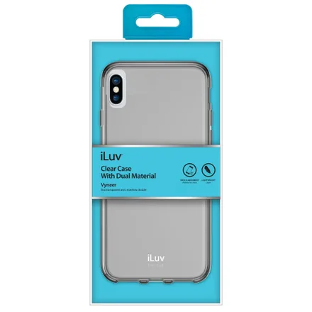 Capa iLuv iPhone X/XS Vyneer Preto Transparente AIXVYNEBK