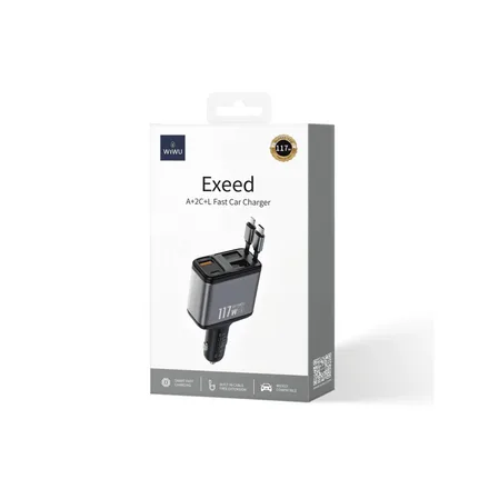 CARREGADOR PARA CARRO USB PRETO EXEED WIWU WI-QC027