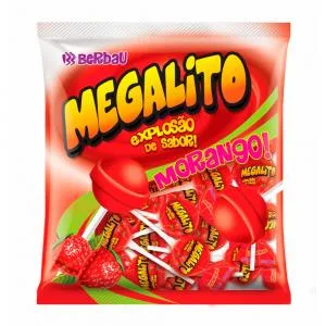 Pirulito Berbau Megalito Morango 500g
