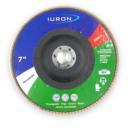 Maq Disco Flap Zirconia Metal 180X Mm 7 T27 Iuron