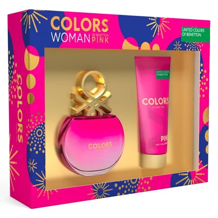 Benetton Colors Pink Her Eau Toilette Plus Body Lotion 80ml