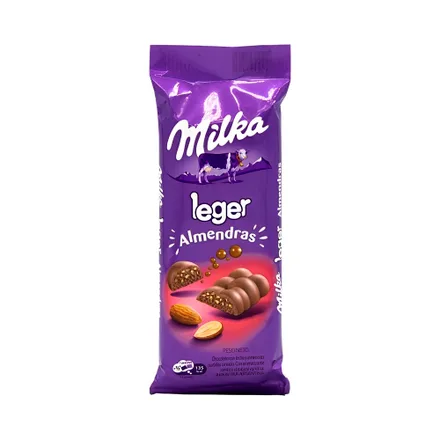 Chocolate Milka Leger Almendras 110 Gr