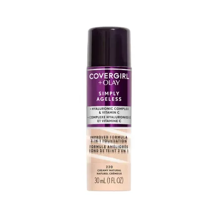 Base Covergirl Olay Simply Ageless 3 In 1 Liquid 220 Creamy Natural 30ml