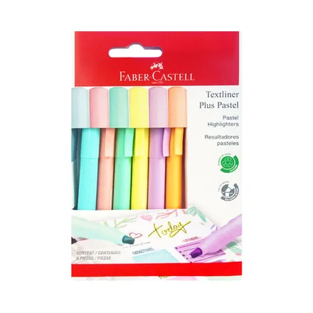 Marcador Resaltador Faber Castell Textliner Plus Pastel 6
