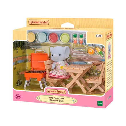 Figuras Epoch Sylvanian Families Bbq Picnic Set Elephant Girl 5640