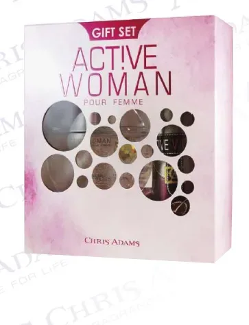 Chris Adams Set Perfume Active Woman Body Spray Eau Parfum 200ml 80ml