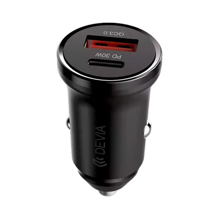 Cargador Para Auto Devia 30 W Negro